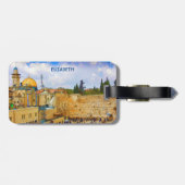 Westerne muur in Jeruzalem (Muur van Sorrow) Bagagelabel (Achterkant horizontaal)