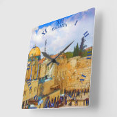 Westerne muur in Jeruzalem (Muur van Sorrow) Vierkante Klok (Hoek)