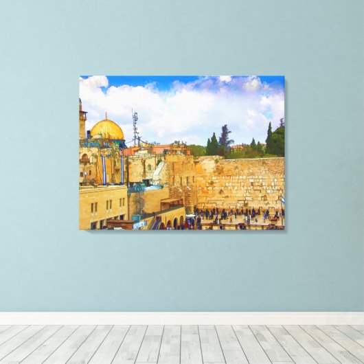 Westerne Muur in Jeruzalem (Muur van Verdriet) Can Canvas Afdruk (Insitu (Houten vloer))