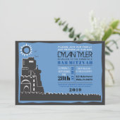 Westerne muur Israel Bar Bat Mitswa Uitnodiging (Staand voorkant)