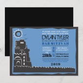 Westerne muur Israel Bar Bat Mitswa Uitnodiging (Voorkant / Achterkant)