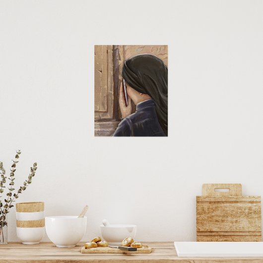 Westerne muur Jeruzalem Israël Verf voor vrouwen g Poster (Keuken)