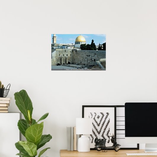 Westerne muur met Dome de Rock, Jerusalem, Isr Poster (Thuiskantoor)