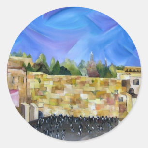 Westerne muur ronde sticker