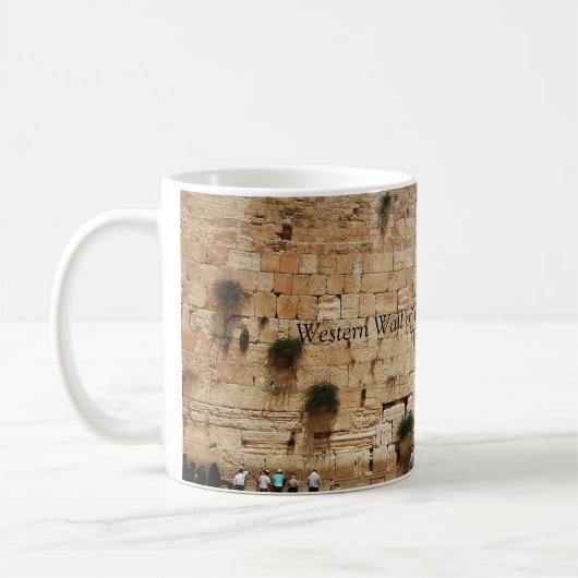 Westerne muur van Temple, Jeruzalem, mok Israël (Links)