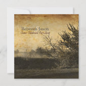 westerne najaarsbomen rustige boerderijen bruiloft kaart (Voorkant)