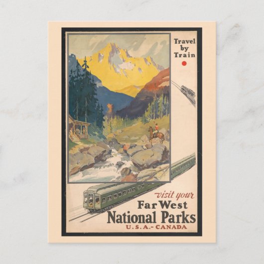 Westerne National Park Reizen met de trein Briefkaart (Voorkant)