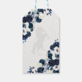 Westerne Navy Blue Ranchero Quinceanera Gift Label Cadeaulabel (Achterkant)