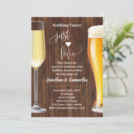 Westerne niets Fancy Bubels Brews & BBQ nodigen ui Save The Date (Staand voorkant)