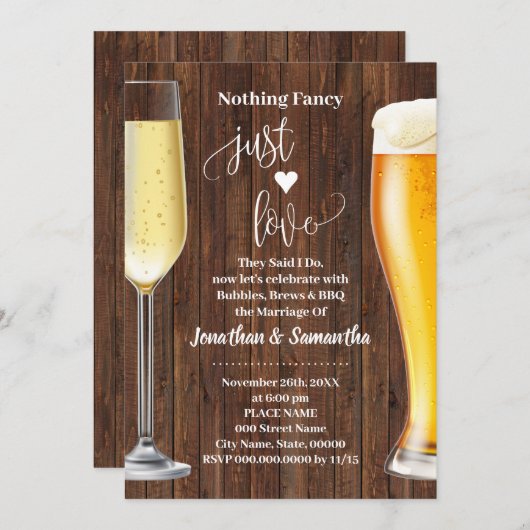 Westerne niets Fancy Bubels Brews & BBQ nodigen ui Save The Date (Voorkant / Achterkant)