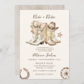 Westerne Niño o Niña Spanish Gender Reveal Kaart (Voorkant / Achterkant)