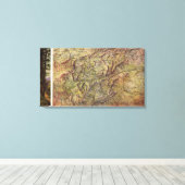 Westerne North CarolinaPanoramic Map Canvas Afdruk (Insitu (Houten vloer))