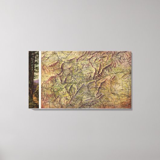 Westerne North CarolinaPanoramic Map Canvas Afdruk (Voorkant)