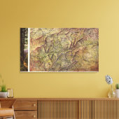 Westerne North CarolinaPanoramic Map Canvas Afdruk (Insitu (Woonkamer))