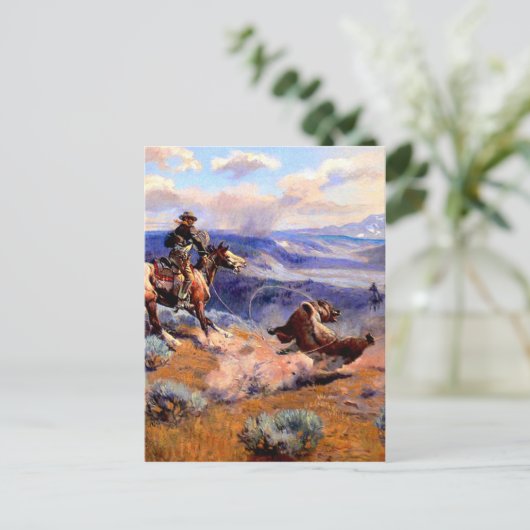 Westerne nostalgie briefkaart (Staand voorkant)