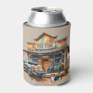 Westerne Old Cowboys Truck and Dog bij Feed Store Blikjeskoeler