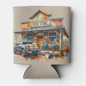 Westerne Old Cowboys Truck and Dog bij Feed Store Blikjeskoeler (Voorkant)