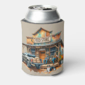 Westerne Old Cowboys Truck and Dog bij Feed Store Blikjeskoeler (Blikje Achterkant)