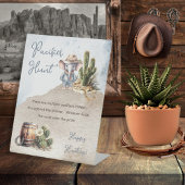Westerne Olifant Cowboy Baby shower Fopspeen Hunt Reclamebord Met Voetstuk