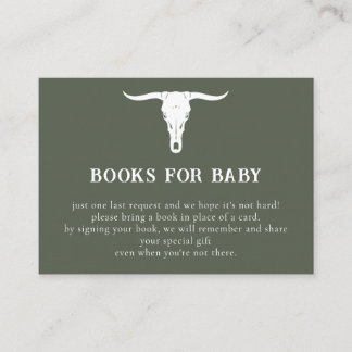 Westerne Olive Cowboy Boeken voor Baby Informatiekaartje