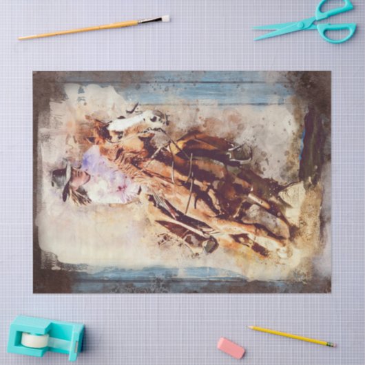 Westerne ontkoppeling van Barrel Racing Cowgirl Tissuepapier (Craft)