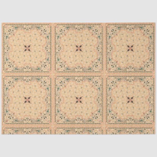 Westerne ontkoppeling van het Paisley Gold Bandana Tissuepapier (Voorkant)