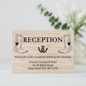 Westerne ontvangst Cowboy Boot Country Weddenschap Kaart (Staand voorkant)