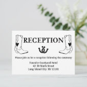 Westerne ontvangst Cowboy Boots country Wedding Kaart (Staand voorkant)