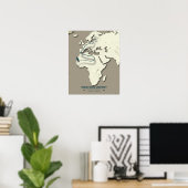 Westerne Osprey-migratiekaart – minimalistische Vi Poster (Thuiskantoor)