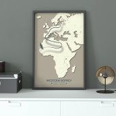 Westerne Osprey-migratiekaart – minimalistische Vi Poster