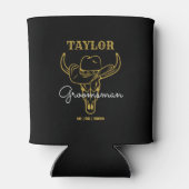 Westerne Oude Grens Cowboy Persoonlijke Groomsmen Blikjeskoeler (Achterkant)