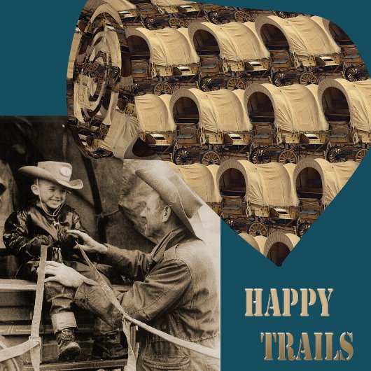 Westerne overdekte wagen Cowboy Trail Ride Stropdas
