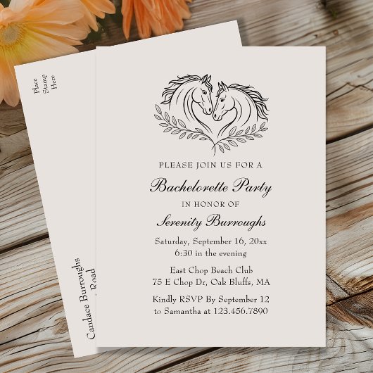 Westerne Paard Rustiek Elegante Country Bacheloret Uitnodiging Briefkaart