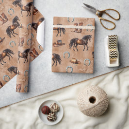 Westerne paarden cadeaupapier