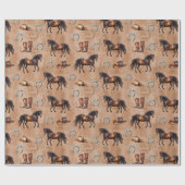Westerne paarden cadeaupapier (Vlak)