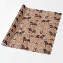 Westerne paarden cadeaupapier