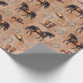 Westerne paarden cadeaupapier (Hoek)