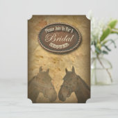 Westerne Paarden Cowgirls Bruidsdouche Uitnodiging (Staand voorkant)
