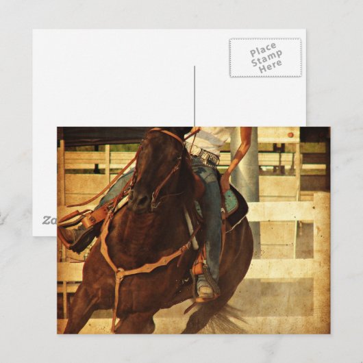 Westerne paarden draaien briefkaart (Voorkant / Achterkant)