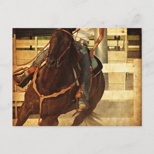 Westerne paarden draaien briefkaart (Voorkant)