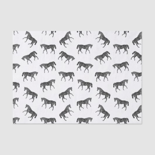  Westerne paarden Pattern Old Fashioned Horse Tissuepapier (Voorkant)