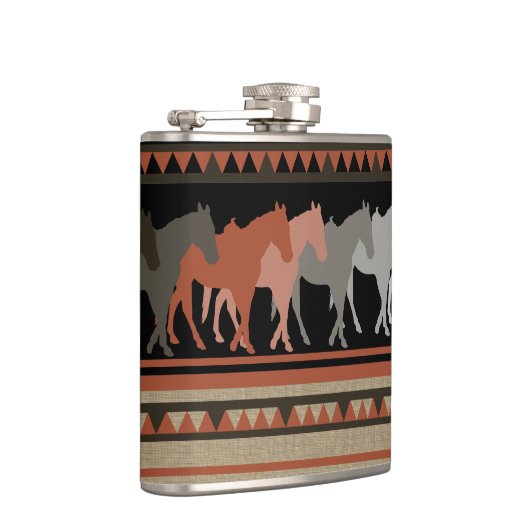 Westerne paarden silhouetten heupfles (Rechts)