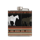 Westerne paarden silhouetten heupfles (Achterkant)