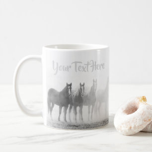 Westerne paarden voor zwarte en witte paarden koffiemok