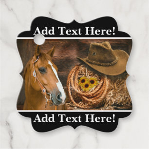 Westerne paardenbloemen Pet Lasso Bedankjes Labels