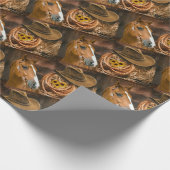 Westerne paardenbloemen Pet Lasso Cadeaupapier (Hoek)
