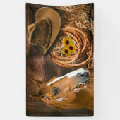Westerne paardenbloemen Pet Lasso Spandoek (Verticaal)