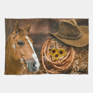 Westerne paardenbloemen Pet Lasso Theedoek