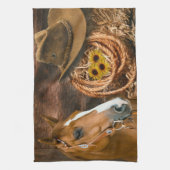 Westerne paardenbloemen Pet Lasso Theedoek (Verticaal)