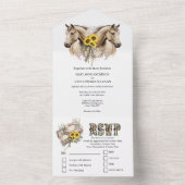 Westerne paardenbloempitten voor de waterverf all in one uitnodiging (Binnen)